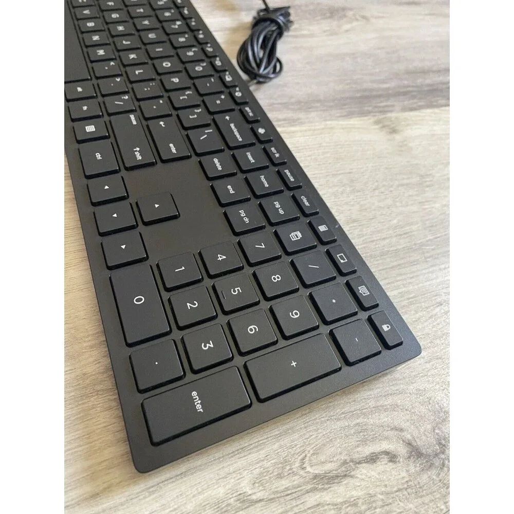 HP Desktop TPC-C003K Slim Wired QWERTY Keyboard - Black - Tested